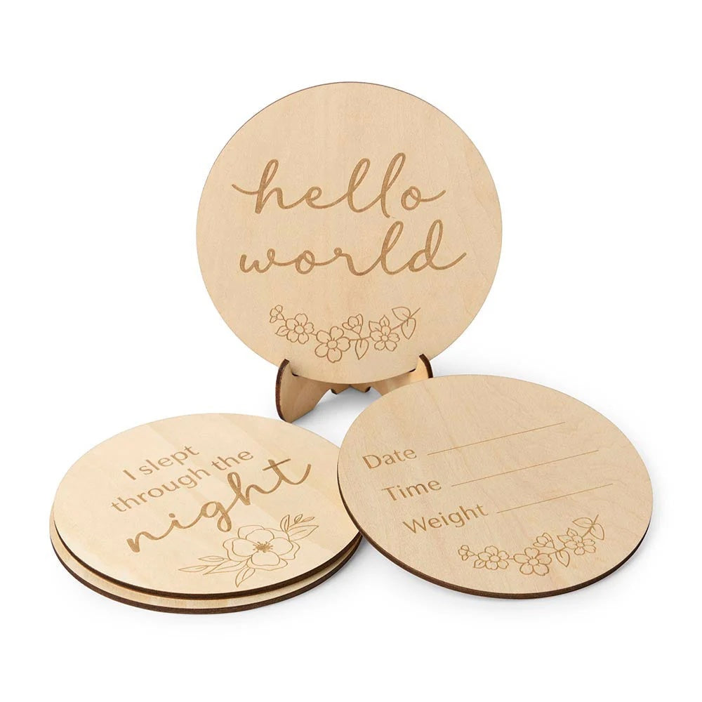Snuggle Hunny Wooden Milestone Discs | Floral