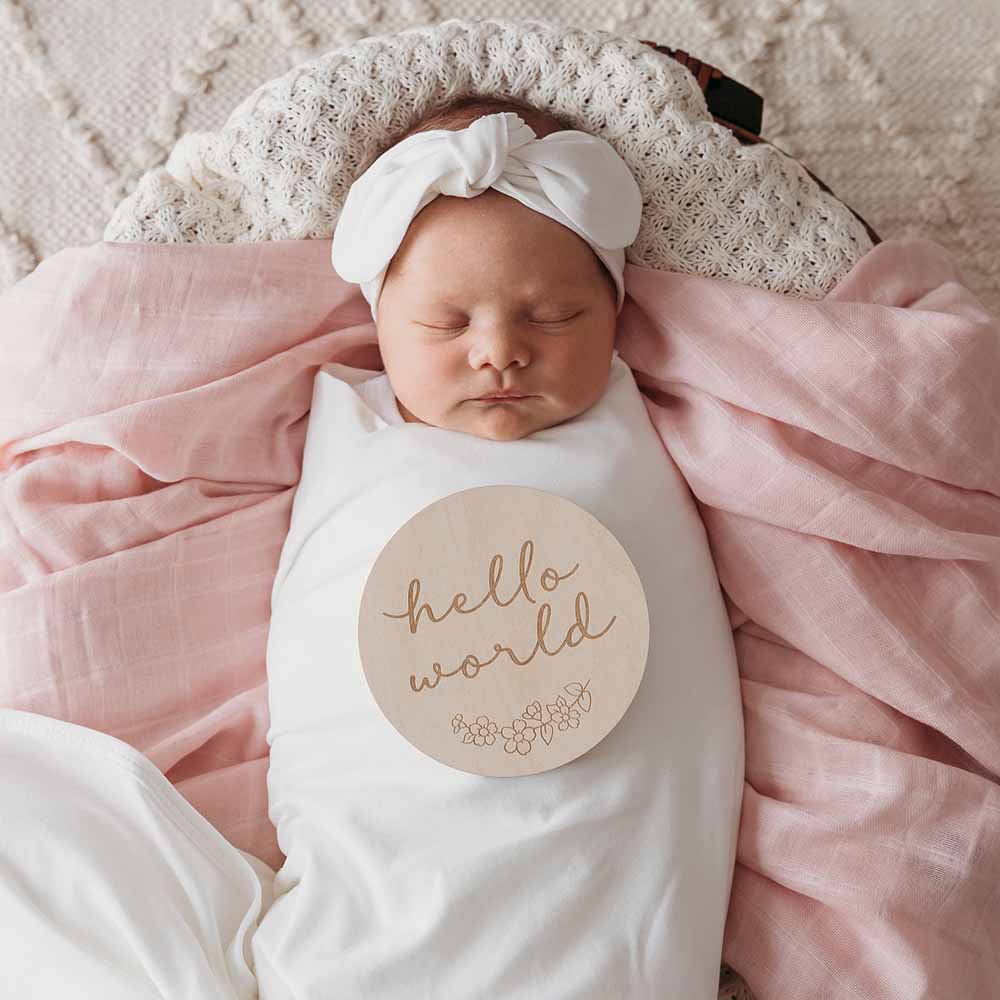 Snuggle Hunny Wooden Milestone Discs | Floral