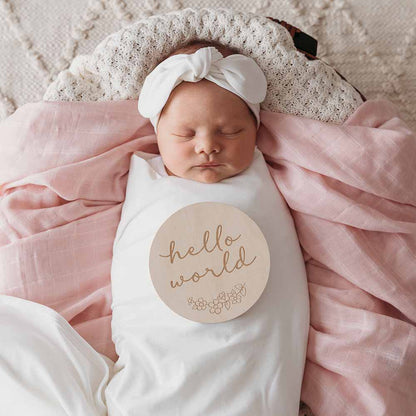 Snuggle Hunny Wooden Milestone Discs | Floral