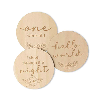 Snuggle Hunny Wooden Milestone Discs | Floral