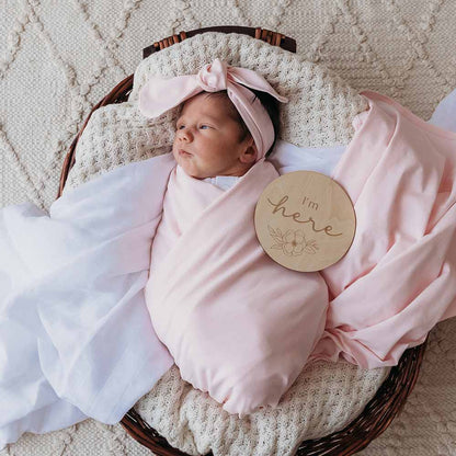 Snuggle Hunny Wooden Milestone Discs | Floral