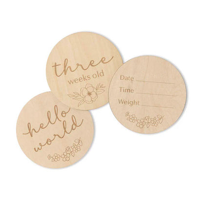 Snuggle Hunny Wooden Milestone Discs | Floral