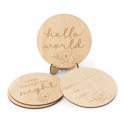 Snuggle Hunny Wooden Milestone Discs - Koala - Angus & Dudley Collections