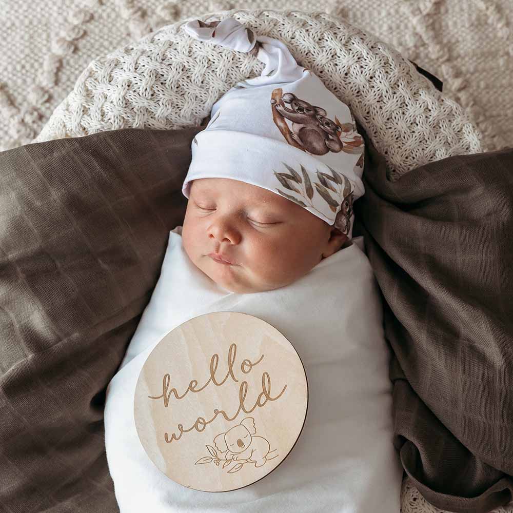 Snuggle Hunny Wooden Milestone Discs - Koala - Angus & Dudley Collections