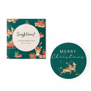 Snuggle Hunny Kids Reversible Single Milestone Card - Christmas Reindeer