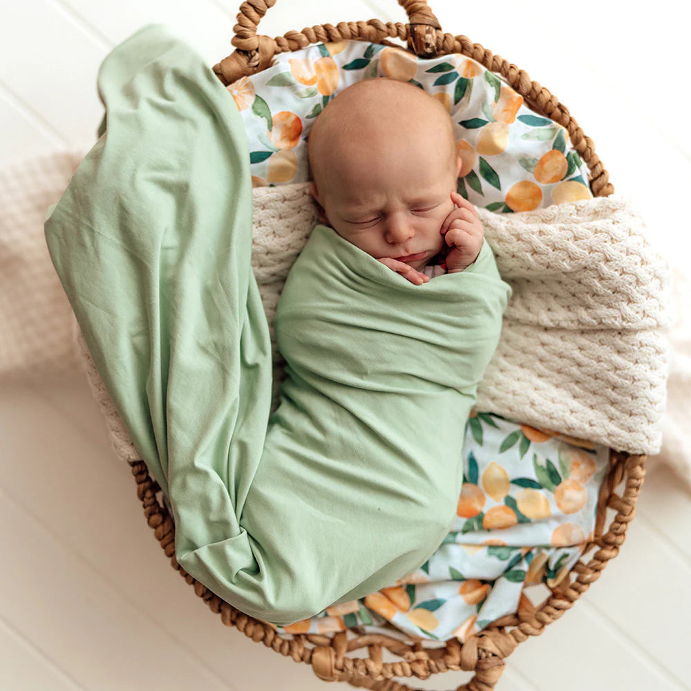 Snuggle Hunny Jersey Wrap and Beanie Set | Mint