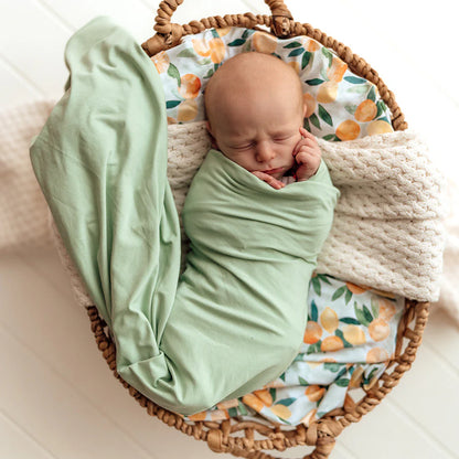 Snuggle Hunny Jersey Wrap and Beanie Set | Mint