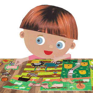Montessori Puzzle and Stickers - Farm