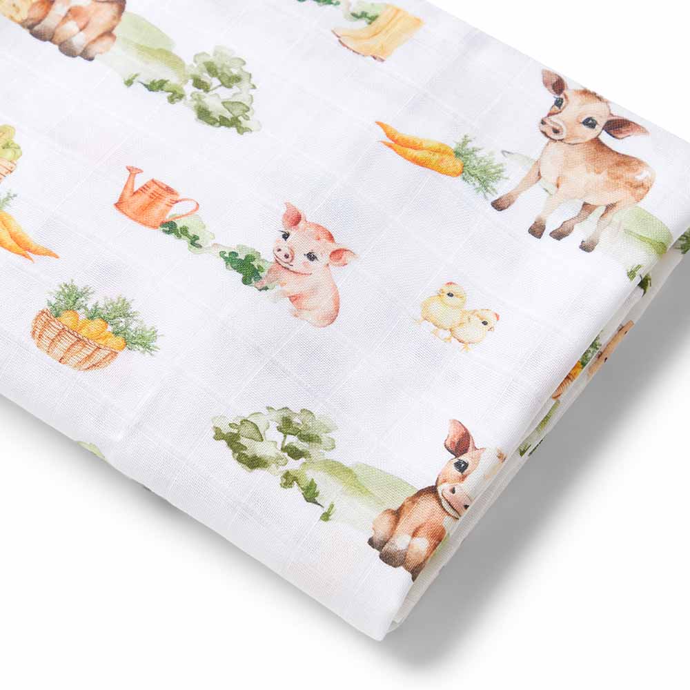 Snuggle hunny muslin wrap - angus and dudley