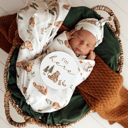 Snuggle Hunny Organic Cotton Muslin Wrap - Bears Picnic