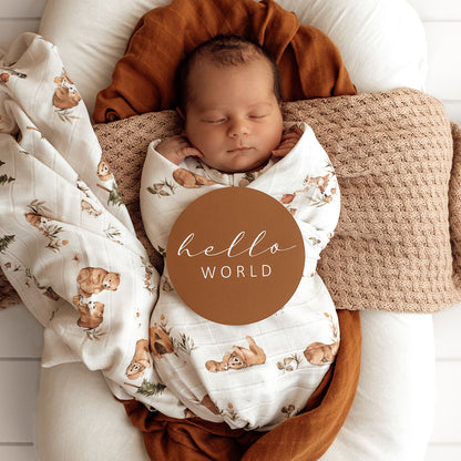 Snuggle Hunny Organic Cotton Muslin Wrap - Bears Picnic