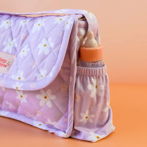 Tiny Harlow Convertible Doll's Nappy Bag Set - Lilac Daisy