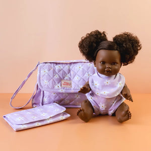 Tiny Harlow Convertible Doll's Nappy Bag Set - Lilac Daisy