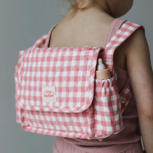 Tiny Harlow Convertible Doll's Nappy Bag Set - Pink Gingham