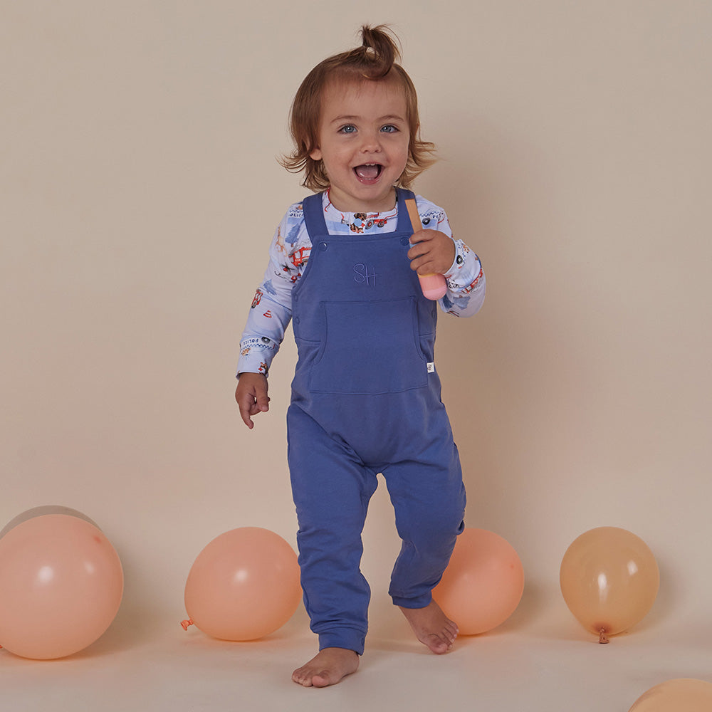 SNUGGLE HUNNY ORGANIC JOEY OVERALL | NAVY