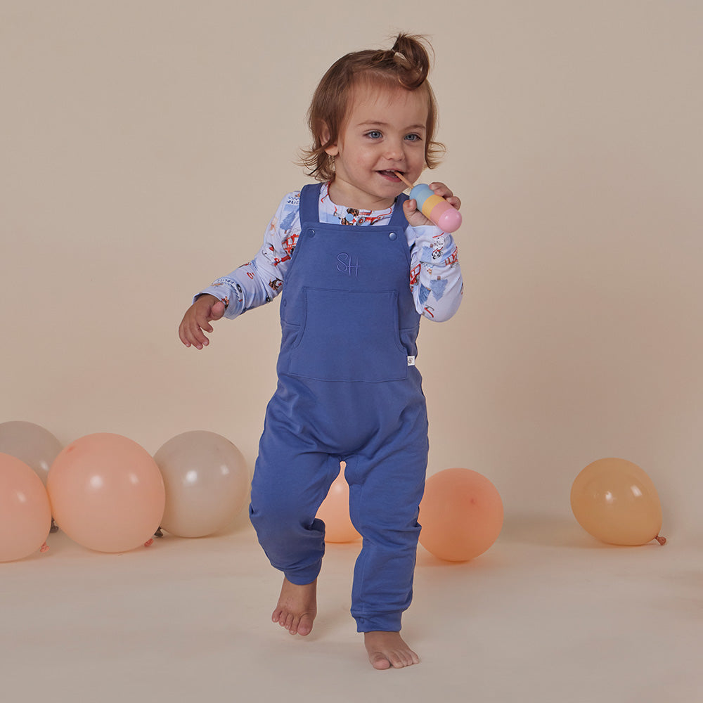 SNUGGLE HUNNY ORGANIC JOEY OVERALL | NAVY