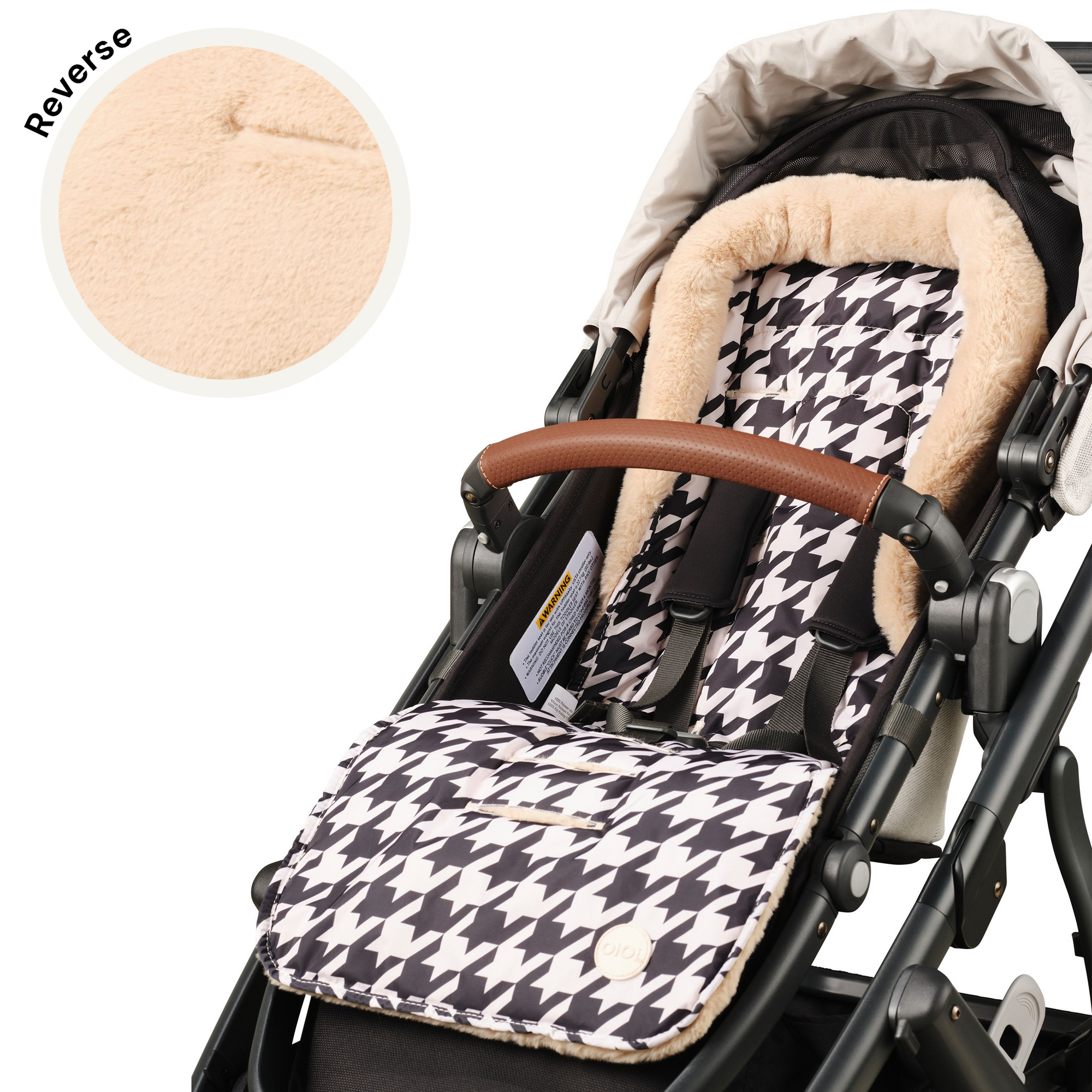 OiOi Reversible Pram Liner - Houndstooth