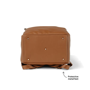 Oioi Vegan Leather Multitasker Nappy Backpack - Chestnut Brown