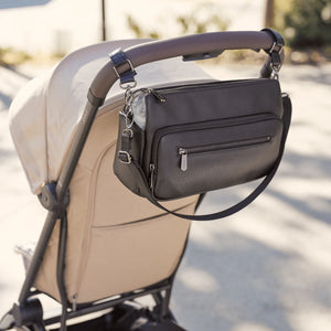 Oioi Vegan Leather Multitasker Pram Caddy - Black