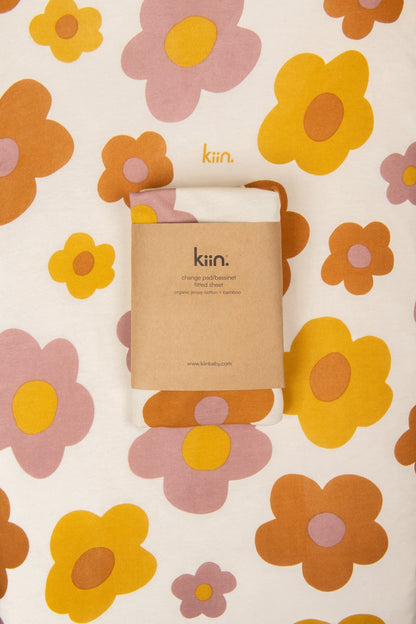 KIIN | FITTED BASSINET SHEET | BLOOM