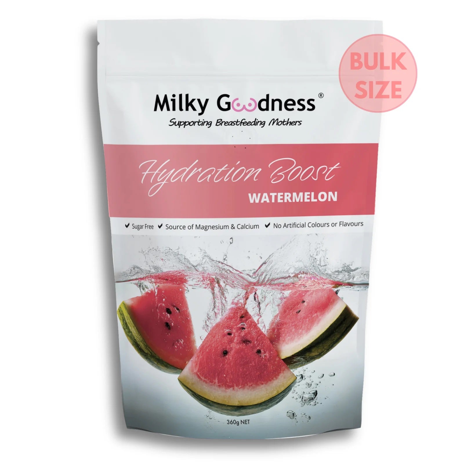 Milky Goodness hydration boost watermelon package on a white background