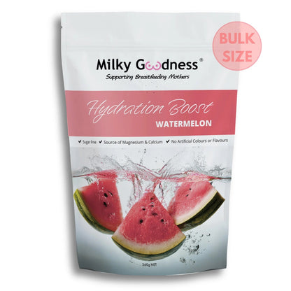 Milky Goodness hydration boost watermelon package on a white background