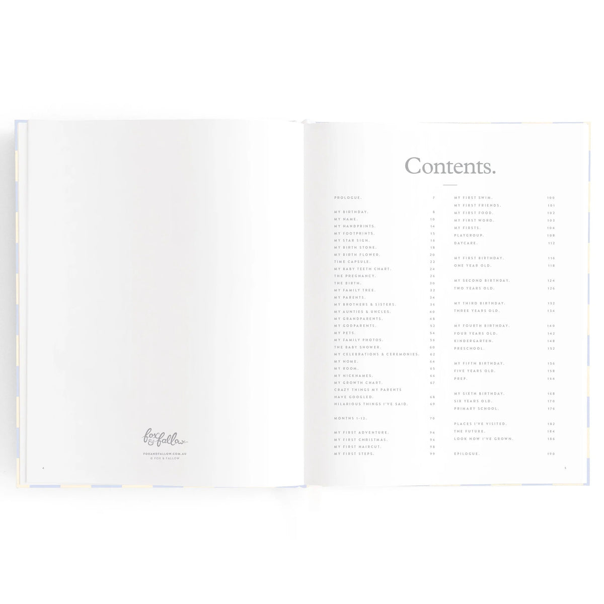 Fox and Fallow Baby Journal - Petal Stripe