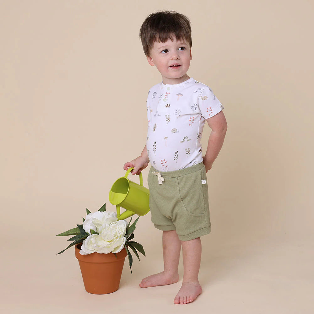 Snuggle Hunny Bodysuit Short Sleeve - Garden Friends