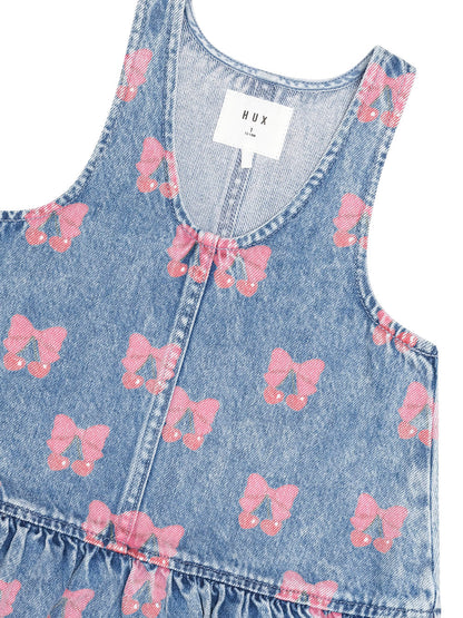 HUXBABY | DREAMY DENIM CHERRY PINAFORE