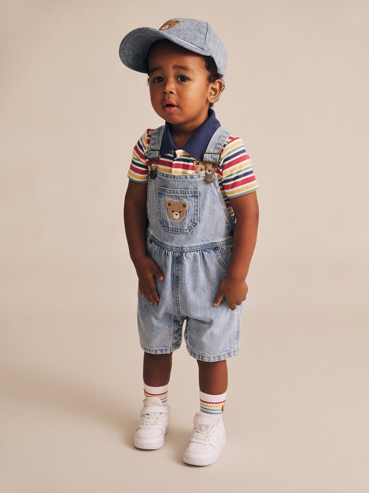HUXBABY POLO TEE VINTAGE STRIPE