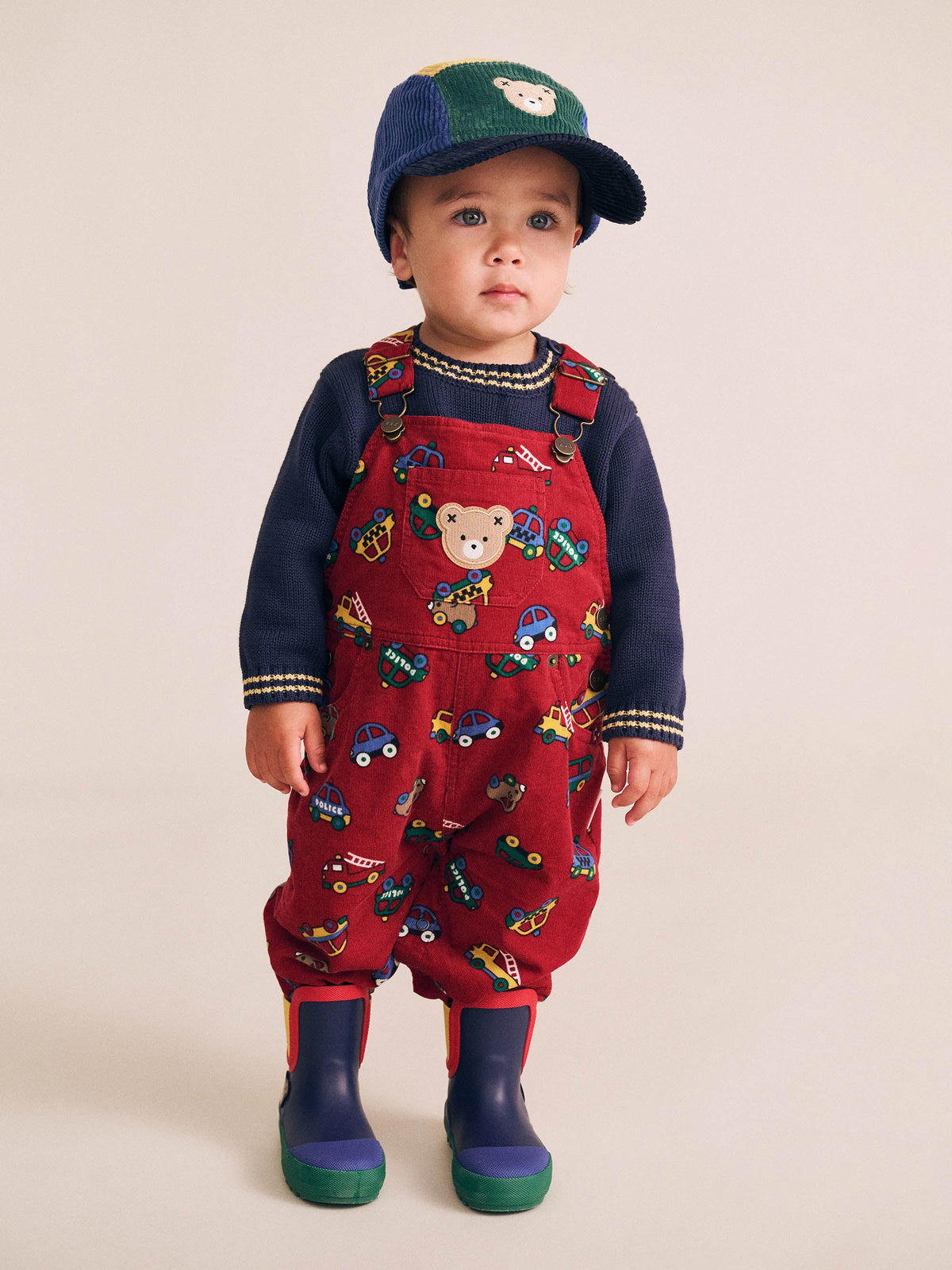 HUXBABY VROOM VROOM CORD OVERALLS