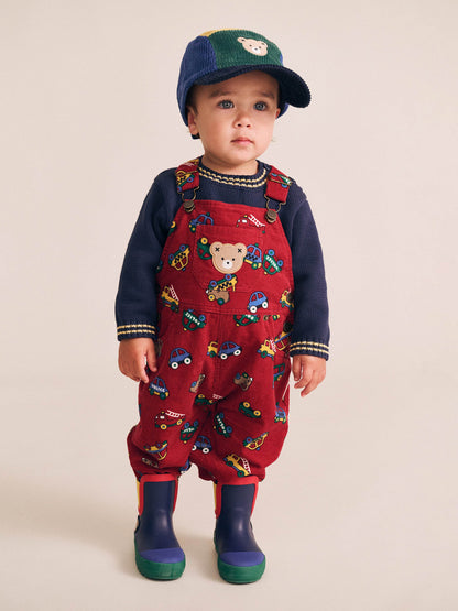 HUXBABY VROOM VROOM CORD OVERALLS