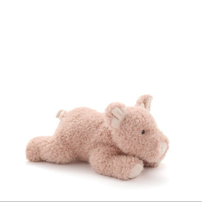 Plush toy rhino on a white background