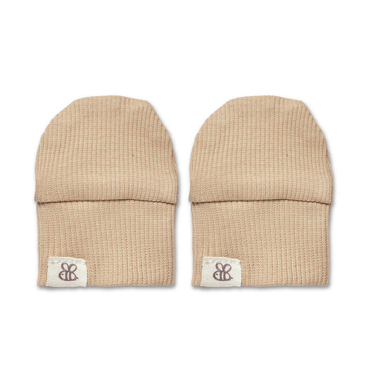 SNUGGLE HUNNY | ORGANIC COTTON RIB MITTENS | PEBBLE