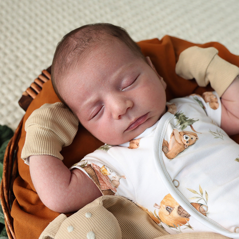 SNUGGLE HUNNY | ORGANIC COTTON RIB MITTENS | PEBBLE