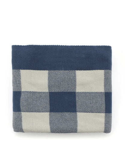 NANA HUCHY KNIT BLANKET | BLUE GINGHAM