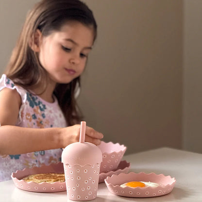 CHINO CLUB MINI SMOOTHIE CUP WITH STRAW | PINK DAISY