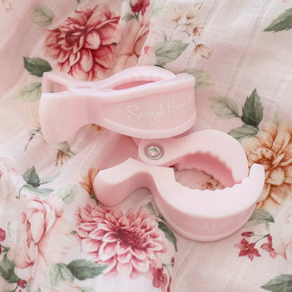 SNUGGLE HUNNY PRAM CLIP PAIR | BABY PINK