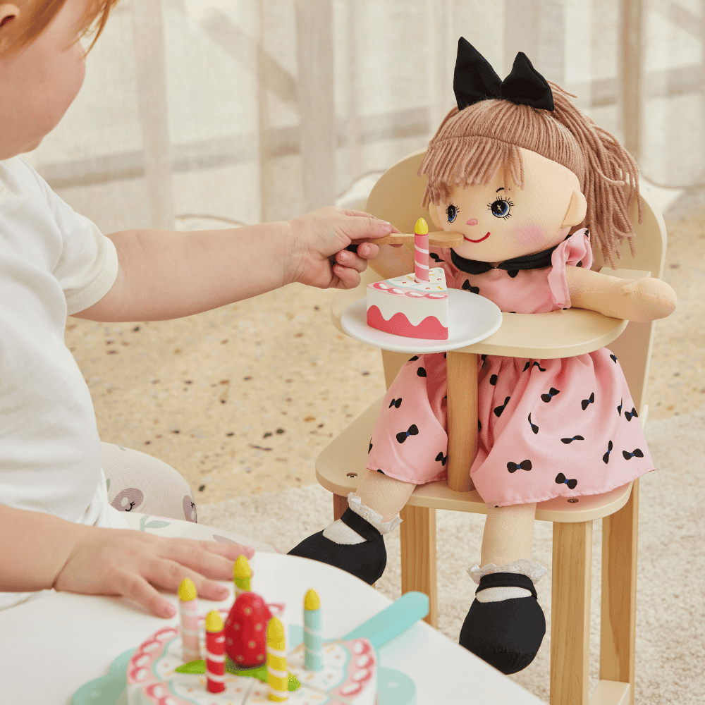 ZOOKABEE WOODEN DOLL'S HIGHCHAIR