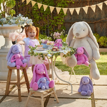 JIGGLE AND GIGGLE MEDIUM SOFT TOY BUNNY | PINK FLORAL SHERBET