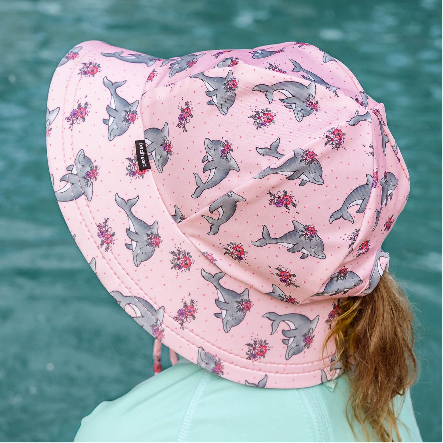 BEDHEAD PONYTAIL SWIM BUCKET BEACH HAT | DOLPHIN
