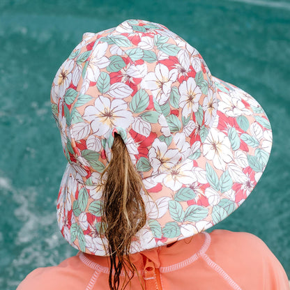BEDHEAD PONYTAIL SWIM BUCKET BEACH HAT | HIBISCUS