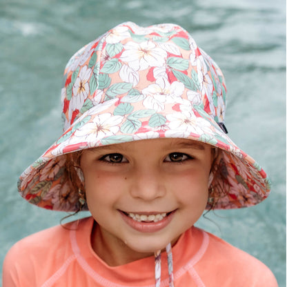 BEDHEAD PONYTAIL SWIM BUCKET BEACH HAT | HIBISCUS