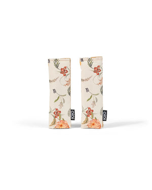 OiOi Reversible Pram Harness Cover Set - Beige Gingham / Wildflower