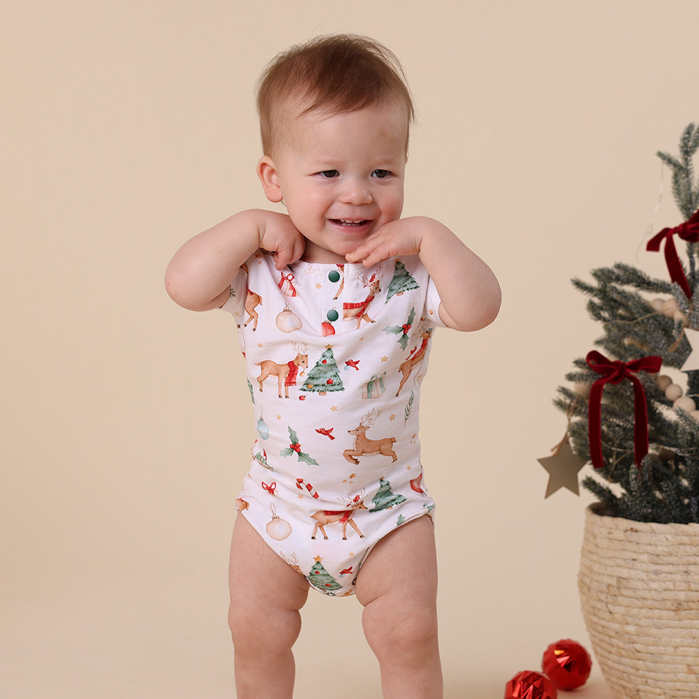 Snuggle Hunny Bodysuit Short Sleeve - Prancer and Friends