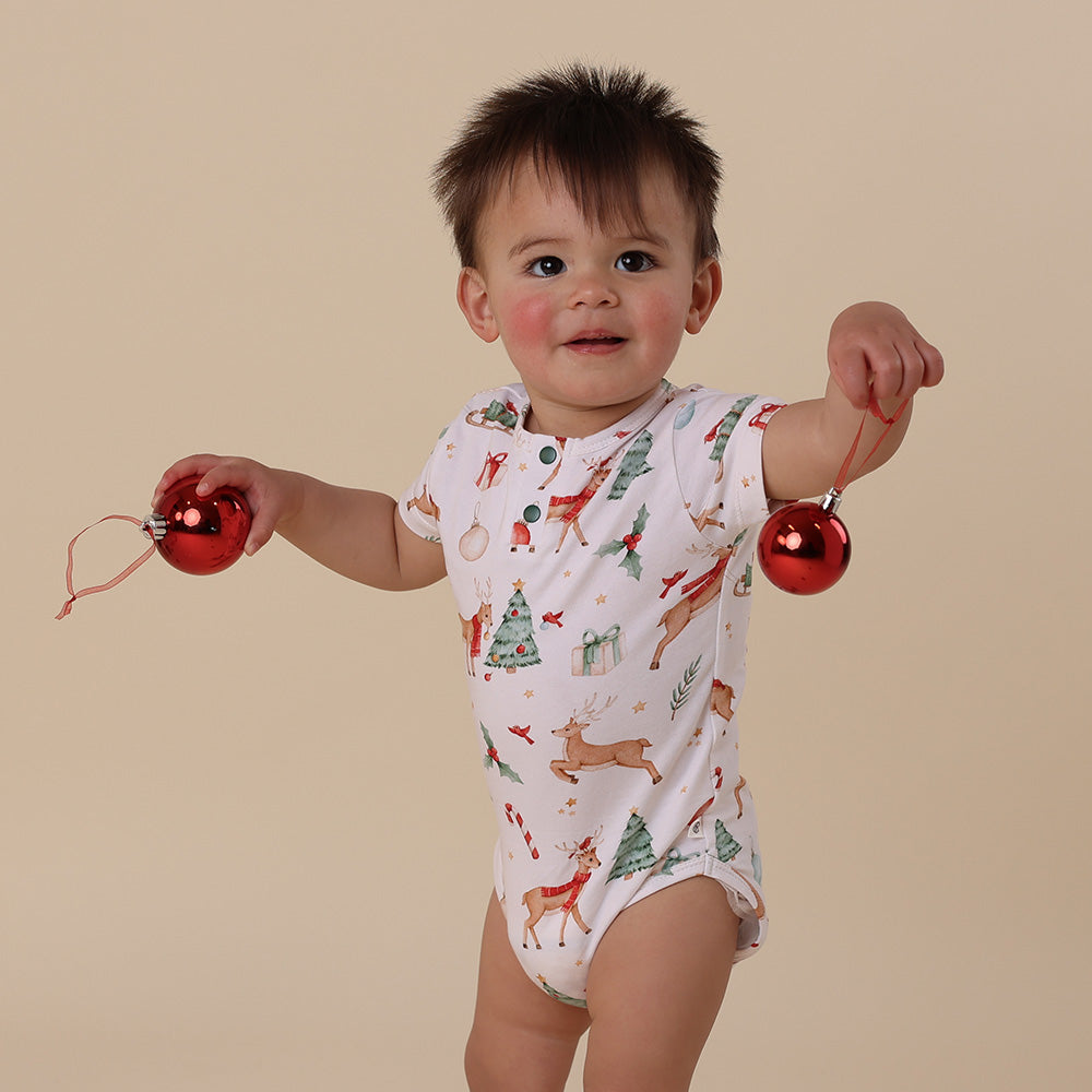 Snuggle Hunny Bodysuit Short Sleeve - Prancer and Friends