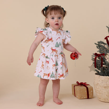 Snuggle Hunny Organic Cotton Short Sleeve Dress - Prancer and Friends