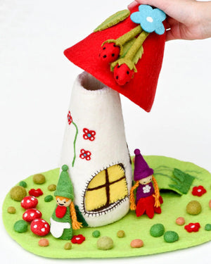 Tara Treasures Fairy and Gnomes House - Red Roof