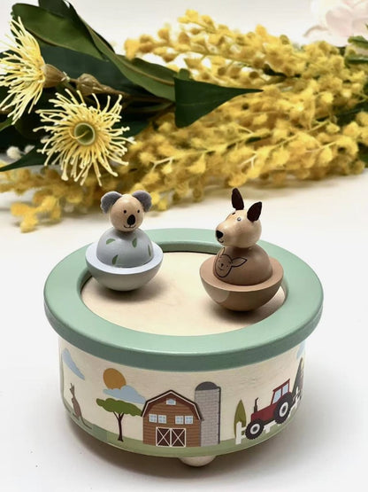 Wooden Music Box | Kangaroo and Koala