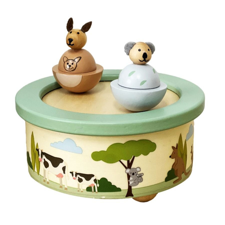 Wooden Music Box | Kangaroo and Koala